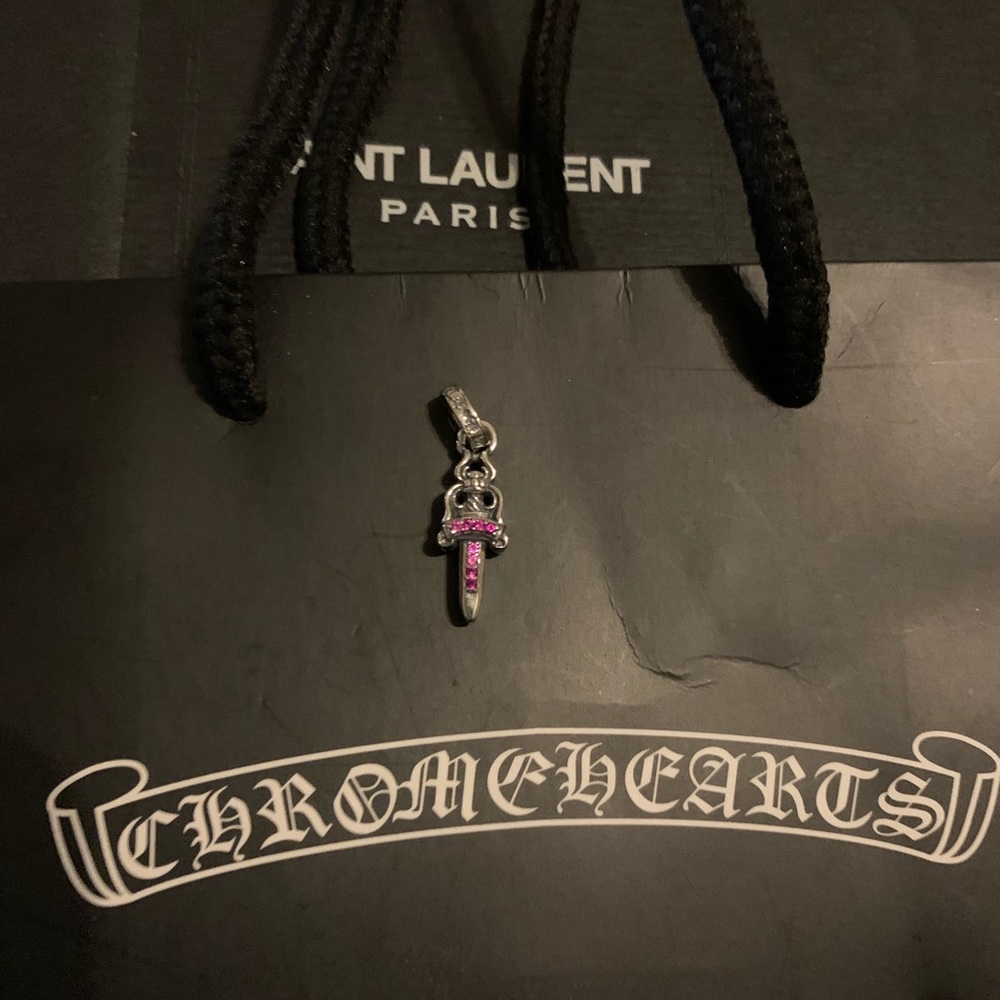 Chrome hearts pink dagger pendant